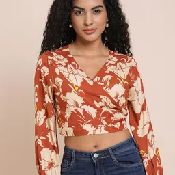 all about you Floral Print Peplum Top-image-38
