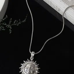 AKSHAT SAPPHIRE Kids 925 Sterling Silver God Surya Temple Pendant-40