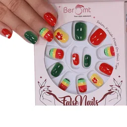 BEROMT Set Of 12 Salon Finish Press On Nail Tip With Application Kit - BFN31KN-13