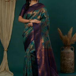 Vastravatika Ethnic Motifs Woven Design Zari Kanjeevaram Saree-picture-43