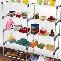 Decent Hut Navy Blue Metal Portable Shoe Rack with 10 Shelves-picture-12