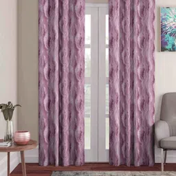 Aura Pink Set of 2 Black Out Long Door Curtain-41