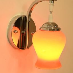 SOMIL Orange & Silver-Toned Glass Spherical Shaped Wall Lamp-image-22