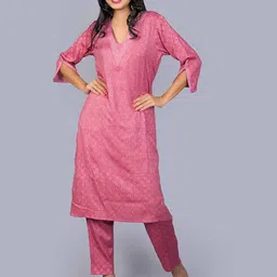 Mishy Women Floral Printed Regular Kurti with Trousers-picture-13
