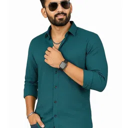 IKON FASHION Men Textured Spread Collar Casual Shirt-picture-17