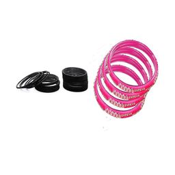 SOMIL Set of 28 Artificial Stones Studded Glass Bangles-image-100