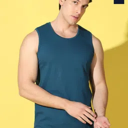 WOOSTRO 2-Pcs Odour-Free Combed Cotton Innerwear Vests VWS26(PLAIN PEACOCK)(HARD NAVY)-image-86
