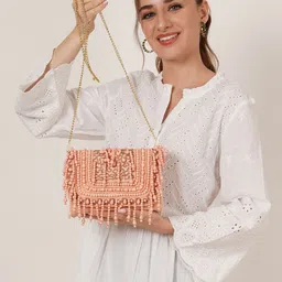 Anouk Embellished Tasselled Box Clutch-image-16