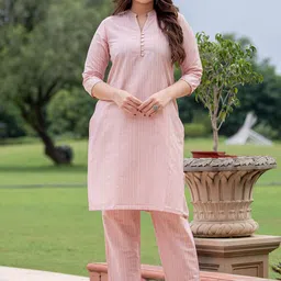 SUTI Women Ethnic Motifs Printed Regular Kantha Work Kurta with Trousers-picture-49