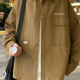 StyleCast Men Standard Oversized Fit Spread Collar Solid Casual Shirt-image-45