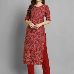 Ethnic basket Women Multicoloured Poly Crepe Kurta Sets-picture-27