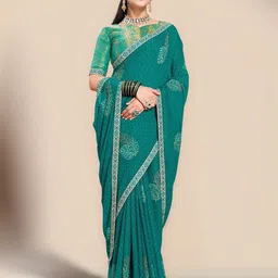 Anouk Rustic Ethnic Motifs Poly Georgette Saree image 2