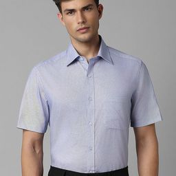 Louis Philippe Men Spread Collar Micro Ditsy Printed Cotton Formal Shirt-picture-10