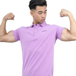 Athflex Flex Within Polo Collar Slim Fit Natty Cotton T-Shirt-image-2