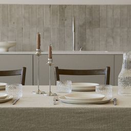 H&M Beige Linen-Blend Tablecloth-27