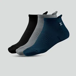 XYXX Men Pack Of 3 Cotton Ankle-Length Socks-image-23
