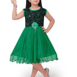 FASSY Girls Floral Print Fit & Flare Dress-image-1