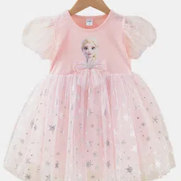 YK Girls Embellished Puff Sleeve Fit & Flare Dress-image-68