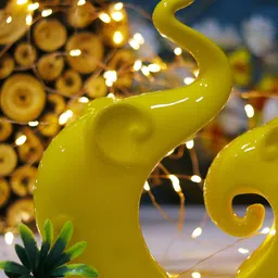Aura Yellow 2 Pieces Elephant Idol Showpieces-image-55