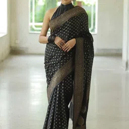 PHEASANT Floral Woven Design Zari Banarasi Saree-picture-27