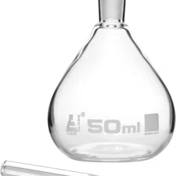 Pack of 2 - 50ml Specific Gravity Bottle - Flat Bottom with Perforated Stopper | Test Indicator-15