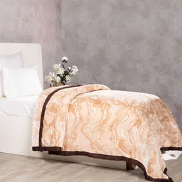 MYTRIDENT Brown & White Single Bed Blanket-image-9