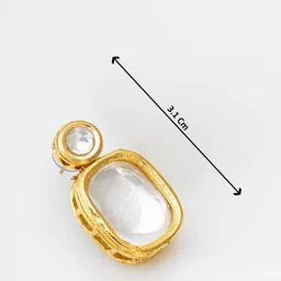 Anouk Gold-Plated Kundan Studded Geometric Shaped Drop Earrings image 3