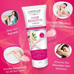 L'AVENOUR Set Of 3 Hair Removal Cream For Arms, Underarms, Legs & Bikini Line - 50 g Each image 3