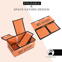 Kuber Industries Orange Set of 2 Regular Multi-Utility Organisers image 4