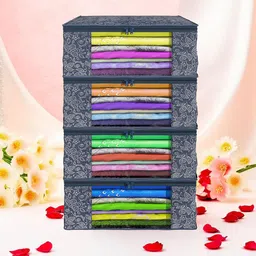 Kuber Industries Navy Blue Set of 4 Regular Drawer Organiser Organisers-9