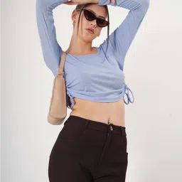 clobug Women Crepe Crop Top-image-79