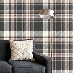 ArtzFolio Printed UV-Resistant Anti-Bacterial Plaid Check Patten Peel & Stick Wallpaper-image-73