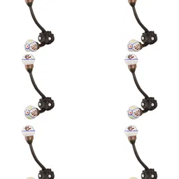 IndianShelf 6 Pcs Ceramic Floral Wall Hooks Door Hangers for Clothes-image-84
