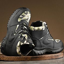 Ozarro Olive Synthetic Leather Casual Shoes-image-69
