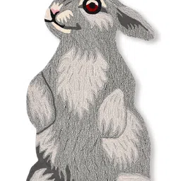 Exotic India White & Black Rabbit Printed FloorMats-18