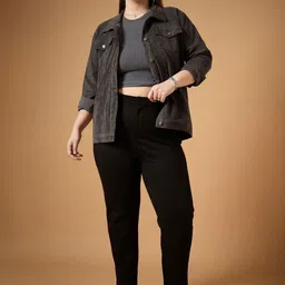 SASSAFRAS Curve Women Corduroy Tailored Jacket with Embroidered image 5