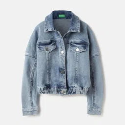 United Colors of Benetton Girls Washed Denim Jacket-image-87
