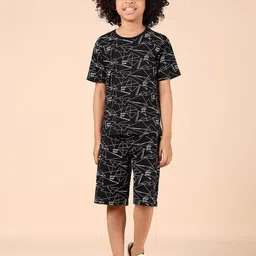 V-Mart Boys Printed Round Neck T-Shirt With Shorts-picture-30