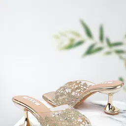 ELLE Women Embellished Ethnic Stiletto Sandals-41