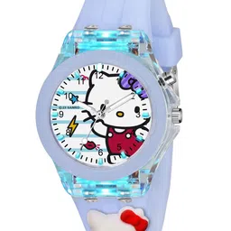 SWADESI STUFF Unisex Kids Dial & Straps Analogue Multi Function Watch MULTI LIGHT PURPLE KITTY-6