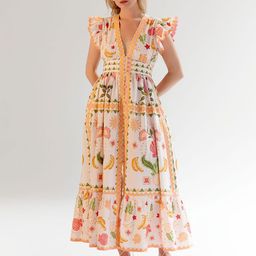 NOIB Estella Women Floral Printed Maxi Cotton Dress-image-4