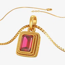 Joyalukkas Women 22 Kt Gold Beautiful Gemstone Rectangle Pendant -3.15 g-picture-15