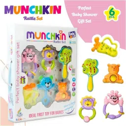 Munchkin Rattle Set for Babies ( with 6 Rattle Toys)Color May Vary Rattle-12