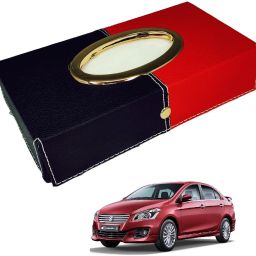 Chrom-Black-Red Tisue Box Leatherete-181 Vehicle Tissue Dispenser-image-70