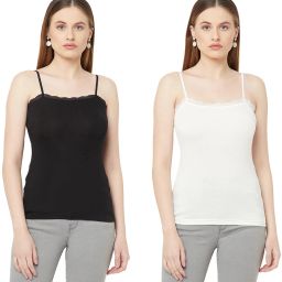 Women White, Black Camisole-image-40