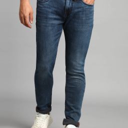 Men Skinny Mid Rise Blue Jeans-image-91