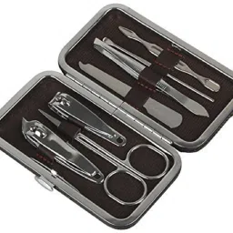 7 In 1 Professional Manicure Pedicure Kit | Luxury Nail Grooming Set With Designer Leather Case (Stainless Steel, Silver)-image-25