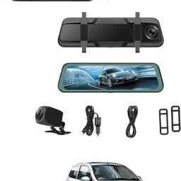 Digital 9.66inch Mirror DVR Full Touch Screen With TFT/Night Vision For Car-114 Black LED-image-84