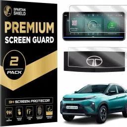 spartan shield Screen Guard for Tata Nexon 2023 Facelift || 10.25 Inch Infotainment [Round Corners] & Steering Cluster Protector || Anti Fingerprint | Scratch Resistant || 9H Car Touch Display Accessories 2025 [Not Tempered Glass]-15