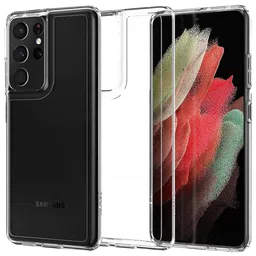 spigen Thin Fit Polycarbonate & TPU Back Cover for SAMSUNG Galaxy S21 Ultra (Air Cushion Technology, Crystal Clear)-picture-14